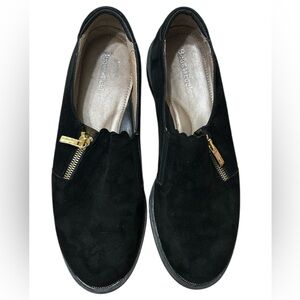 BeautiFeel Issey Black Suede Scalloped Comfort Loafers size 7